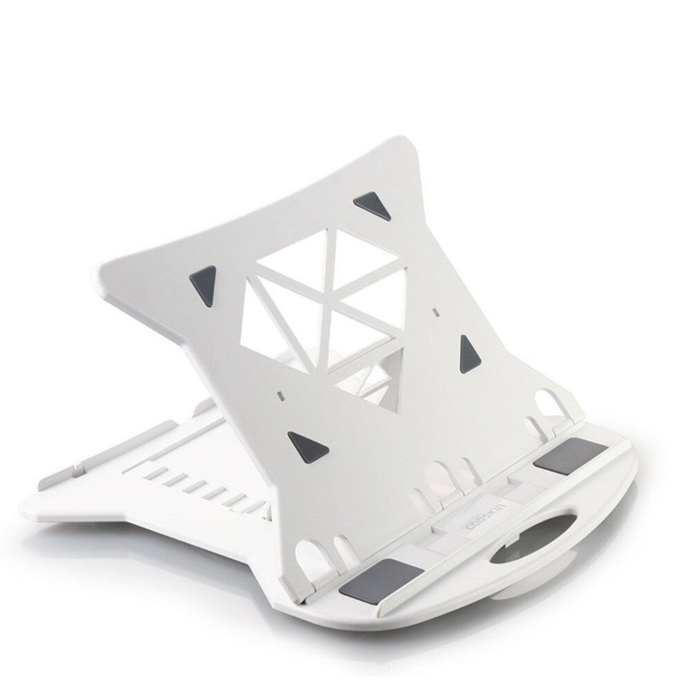 Foldable Cooling Holder for 10 to 17 inch Notebook Plastic Anti Slip Rotary Base Stand Multifunction Bracket for Macbook HP Dell: White