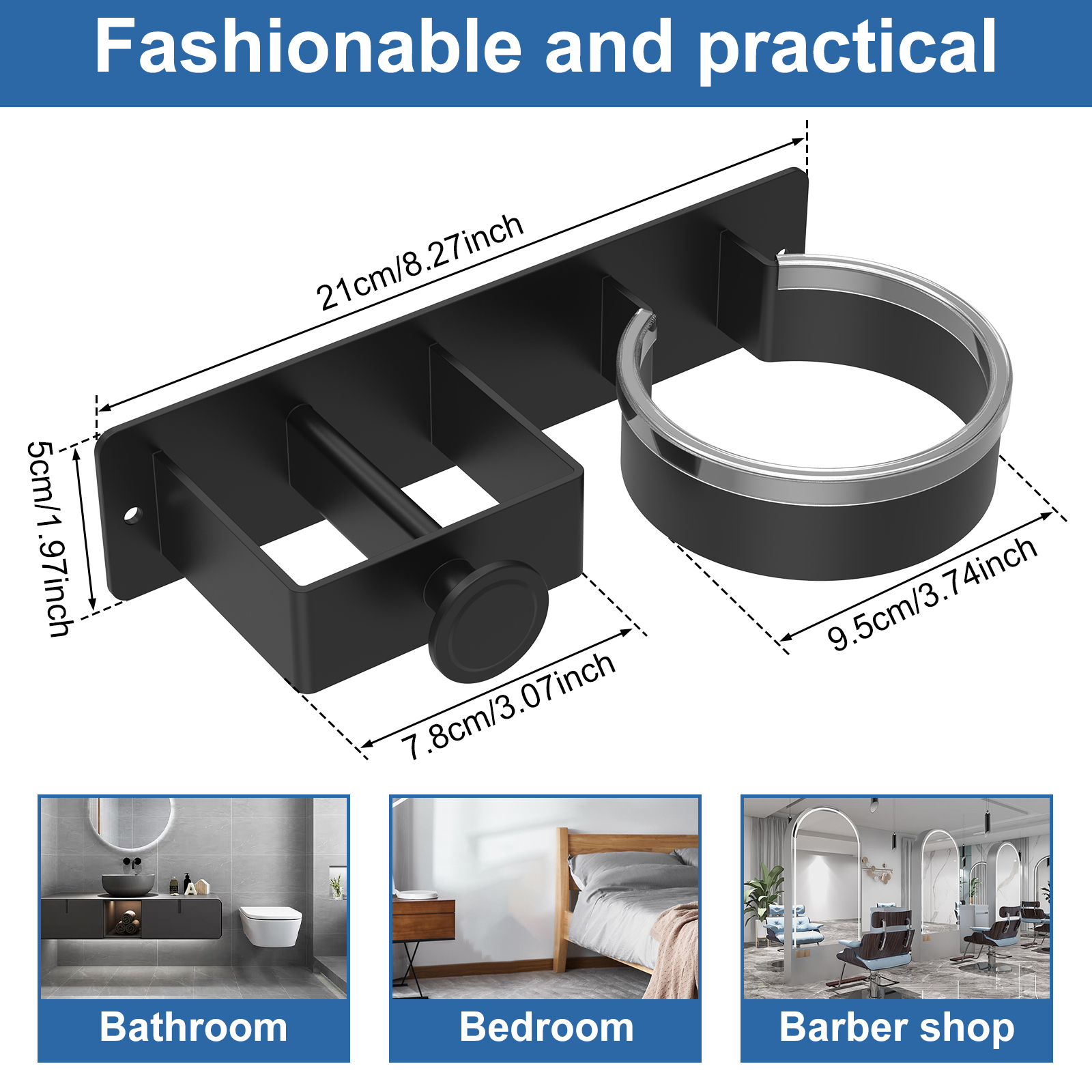 Hair Dryer Holder Wall Mounted Bathroom Hair Straightener Storage Holder Hair Tool Organizer Adhesive Toilet Blower Holder