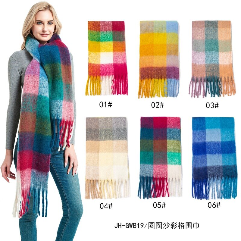 nouvelle Plaid hiver écharpe femmes grande taille Plus épais Pashmina châles femelle grande couverture gland enveloppes 250cm
