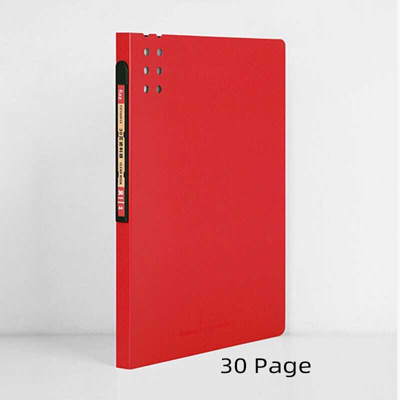 20/30 Pages A4 Information Booklet Insert Folders Commercial Data Book Office Supplies for Enterprise School Book: Red 30Page