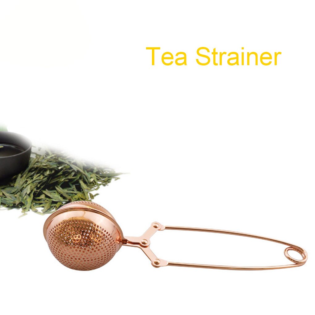 Stainless Steel Spherical Rose Gold Tea Set Strainer With Handle Large Capacity Tea Set Tea Set Household Kitchen Tools