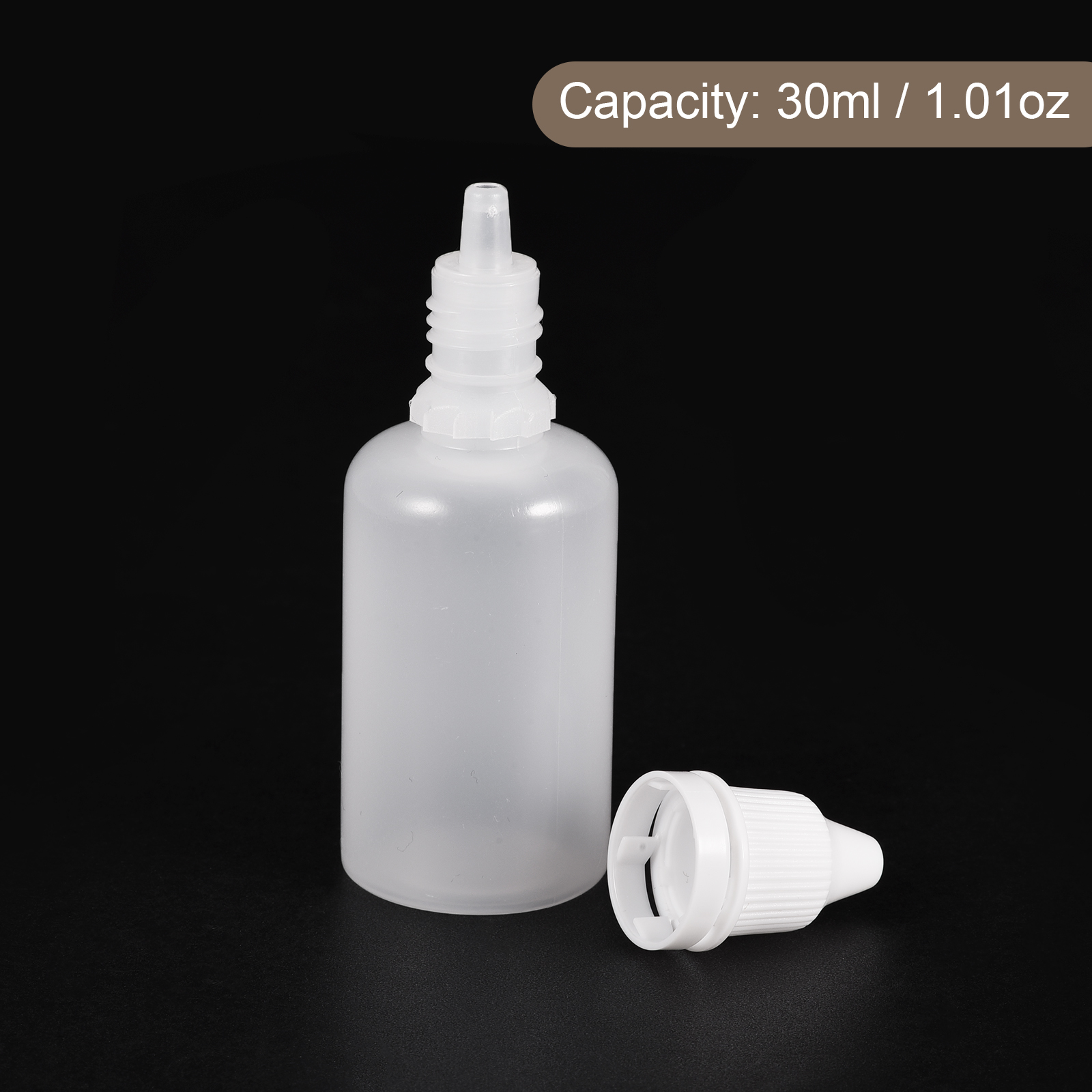 Uxcell – bouteilles compte-gouttes vides en plastique, conteneurs compressibles, bouchon blanc de 30ml pour la réparation, le nettoyage, l'artisanat, les liquides, 12 pièces