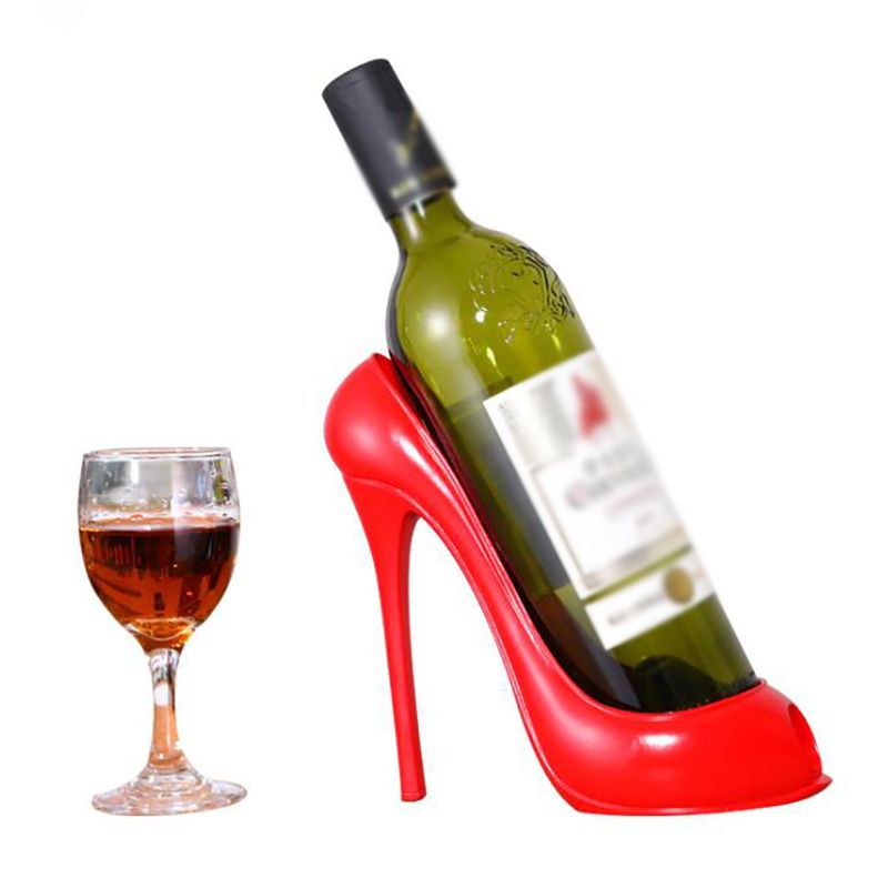 High Heel Shoe Wine Bottle Holder Stylish Wine Rack Basket Accessories High-Heel Statue Sculptures Kitchen Bar Decorations