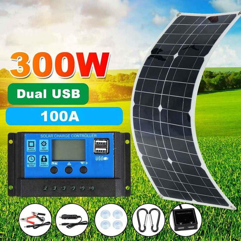 300w Solar Panel Kit Portable Power Rv Monocrystal Grandado 9205