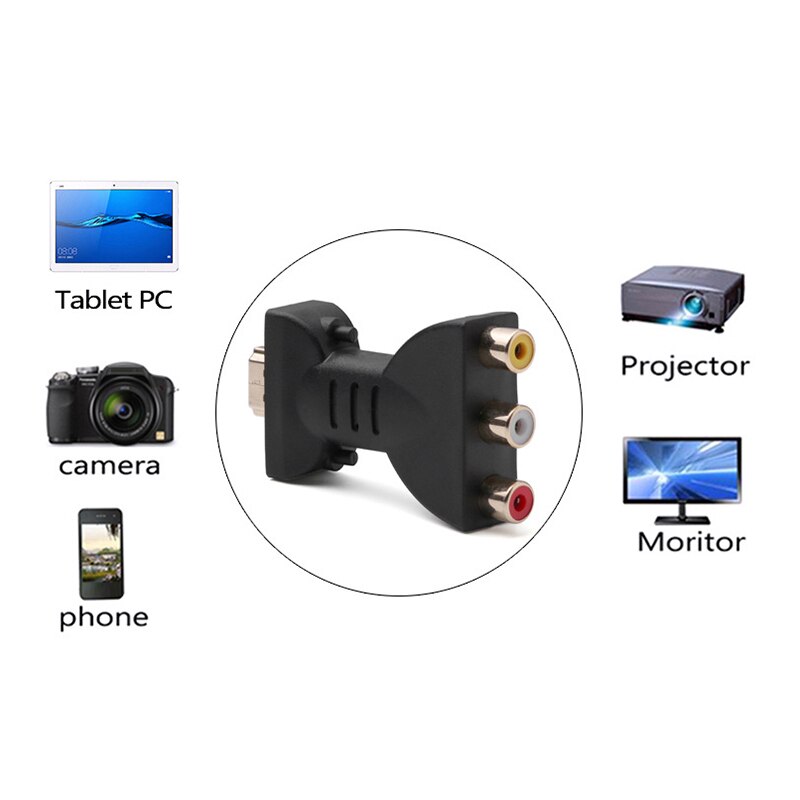 AV Digital Signal HDMI To 3 RCA Female Audio Adapter Component Converter Video Audio Adapter AV Component Converter ZXPY1