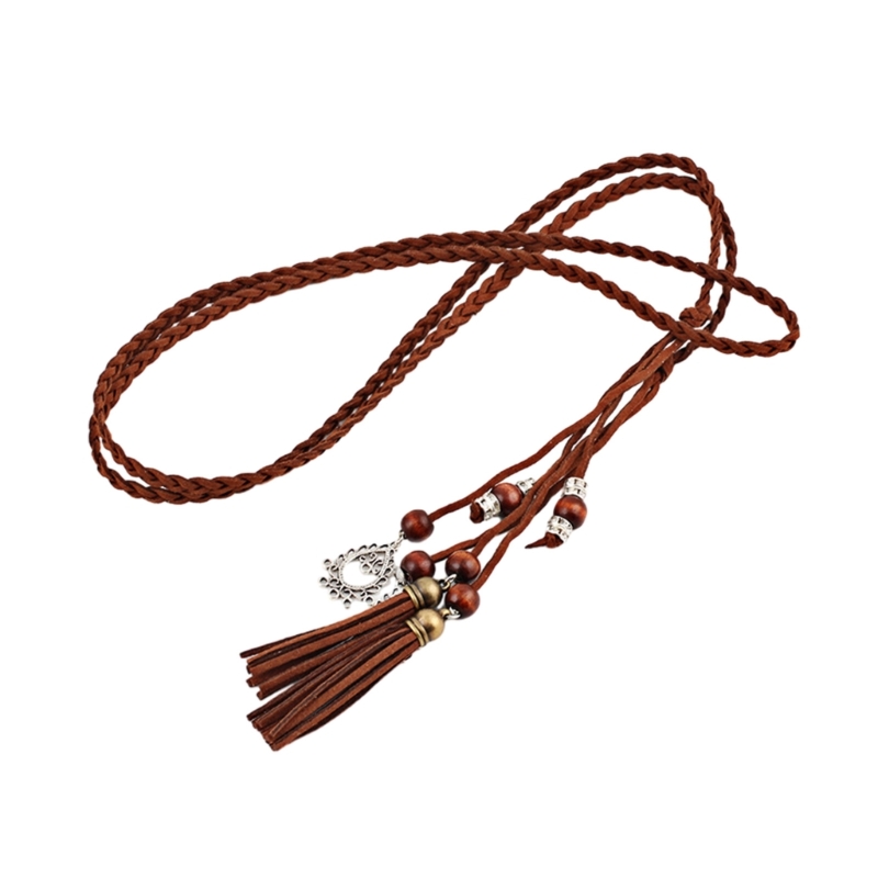 Cuerda de cintura Mujer Nudo Cintura Cuerda Trenzada Cinturón Accesorio para camisa de vestir: Café