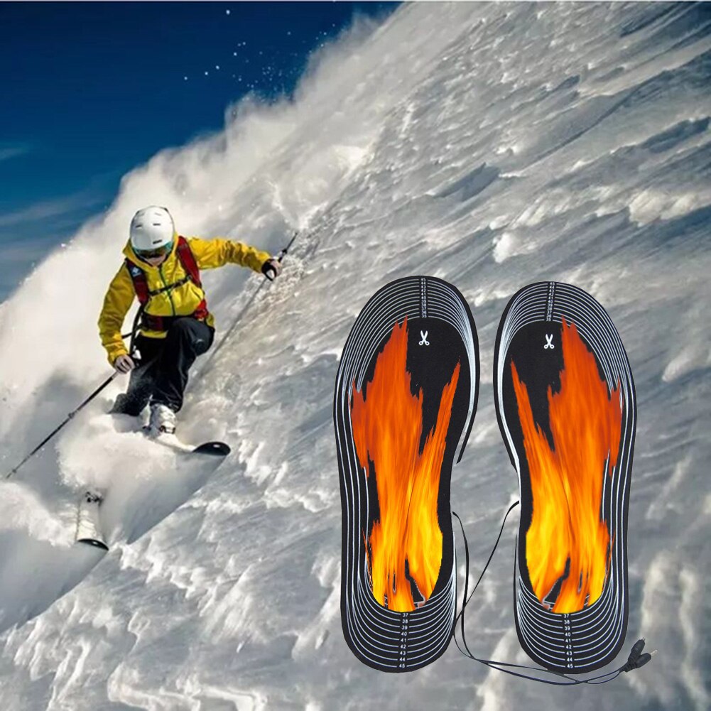 1 par 4.5v batteri elektriske fodopvarmede sko boot indlægssåler varmelegeme sok sne fødder vinter varmere opvarmede indlægssåler