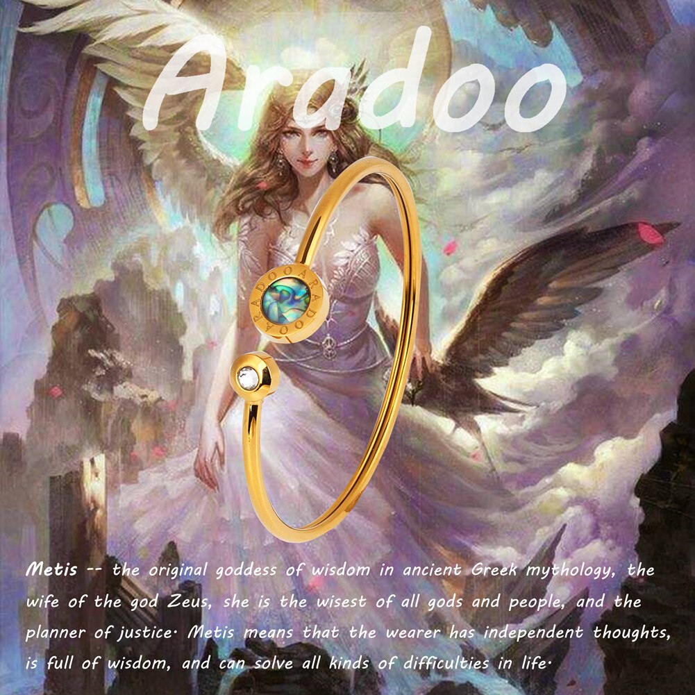ARADOO-pulsera de radiación Metis, diosa de la sabiduría, concha de mar profundo, germanio de Metal, energía, belleza, pérdida de peso