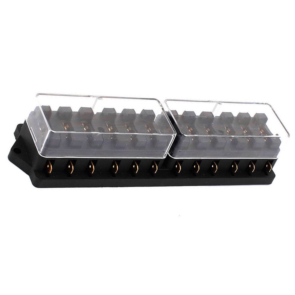 Car 12 Way Standard Blade Fuse Box Block Holder Socket Plug 12V 24V for car boat caravan camper