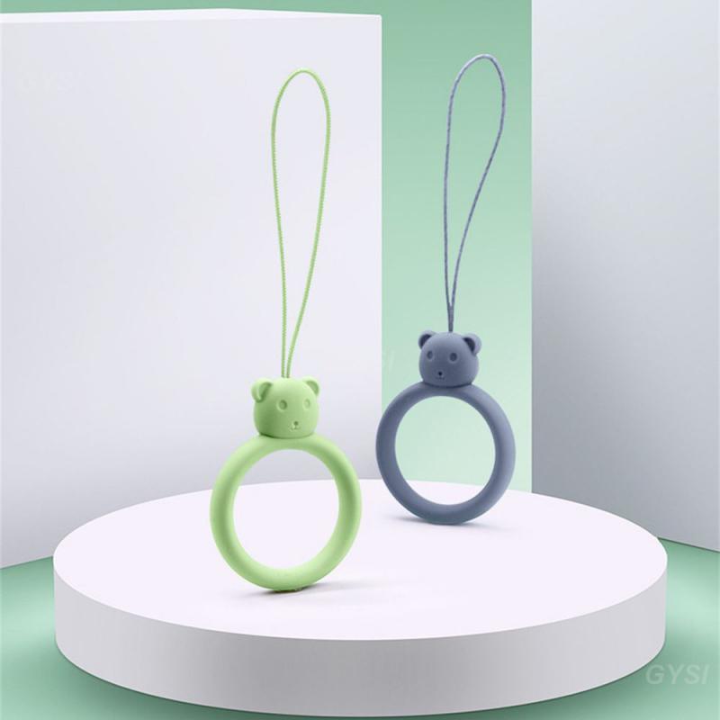 Ring Key Chain Soft Portable Lanyard Cartoon Smooth Comfortable Liquid Cute Silica Gel Elastic Pendant Multifunction Little Bear
