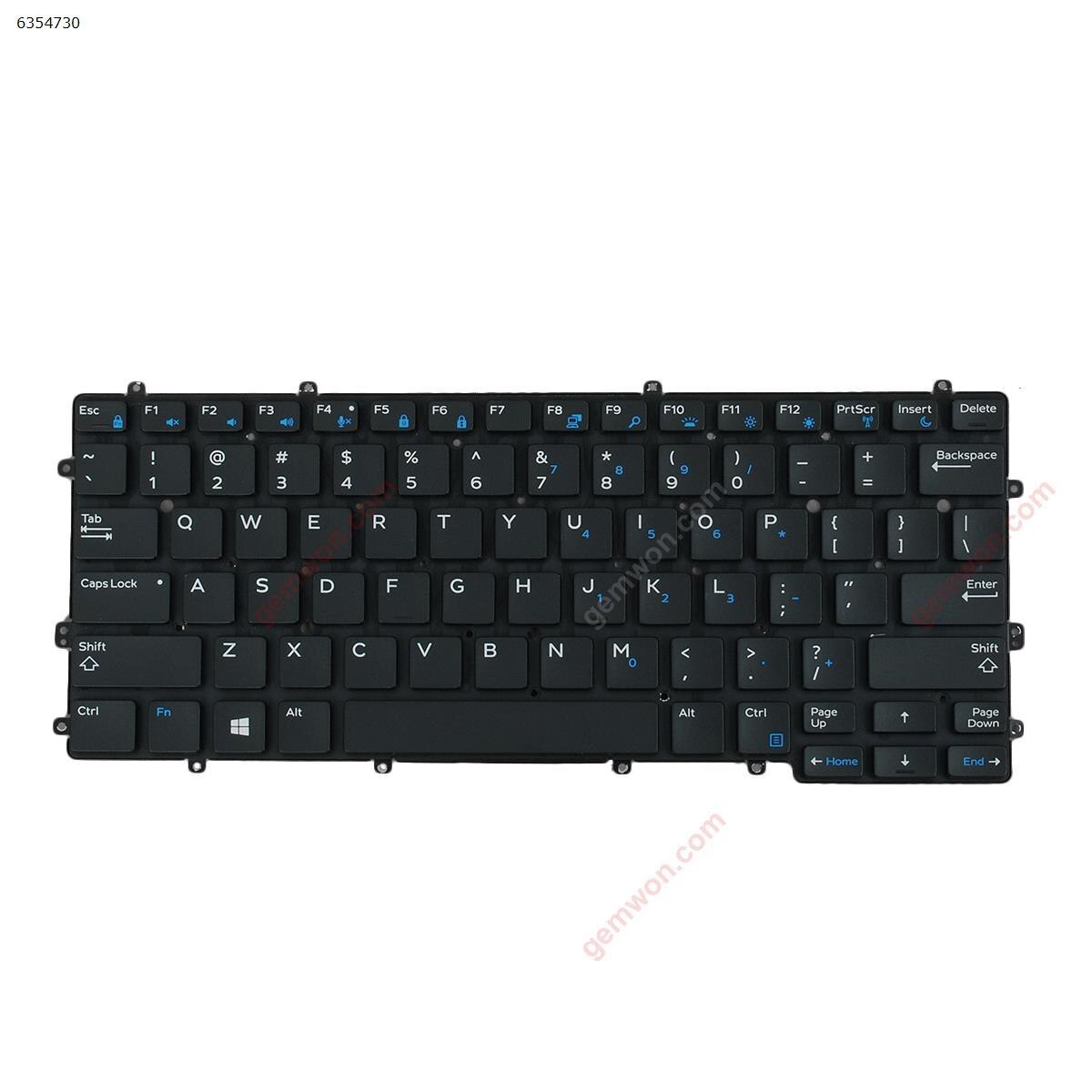 US QWERTY Layout Replacement Keyboard for DELL Latitude 7370 Laptop Black with Backlit NO Frame NO Pointer