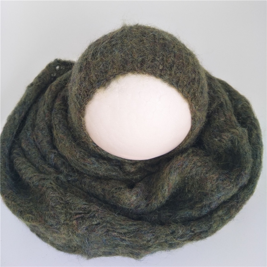 Ensemble d'accessoires pour -né | Tricot, ensemble enveloppe de cheveux et Bonnet pour -né, couverture douce, accessoires de Photo, luxueux