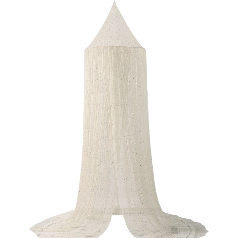 Baby Kids Bed Mesh Yarn Canopy Bedcover Mosquito Net Curtain Dome Hanging Tent: Beige