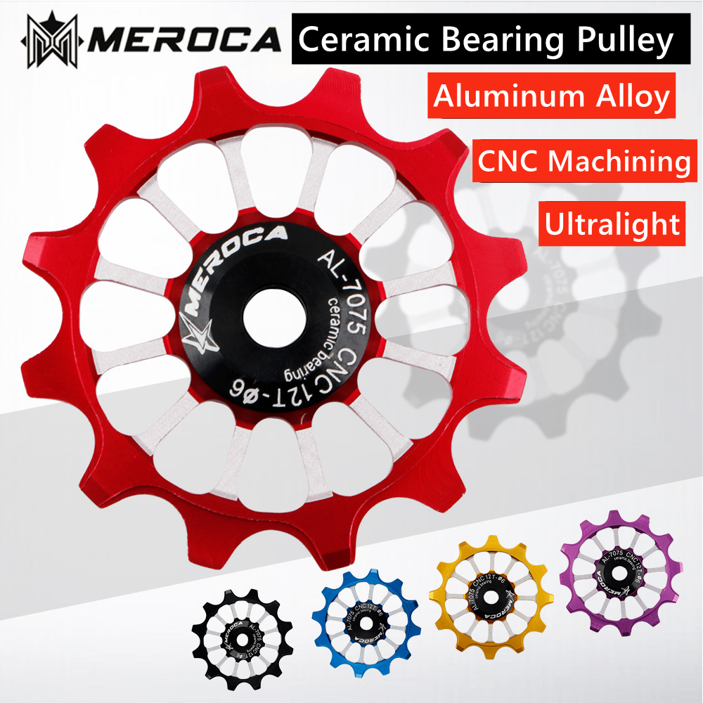 MEROCA 12T MTB Rennrad Schaltwerk Keramik Lagerbier Rolle Breit Schmal Zahn Fahrrad führen Rad Für Shimano Sram