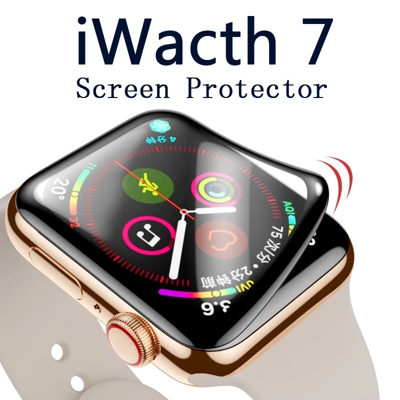 Protecteur d'écran pour apple watch 7, film souple étanche en verre trempé pour iwatch 7/6/5/4/3, 45MM 41MM 38MM 40MM 44MM 42MM