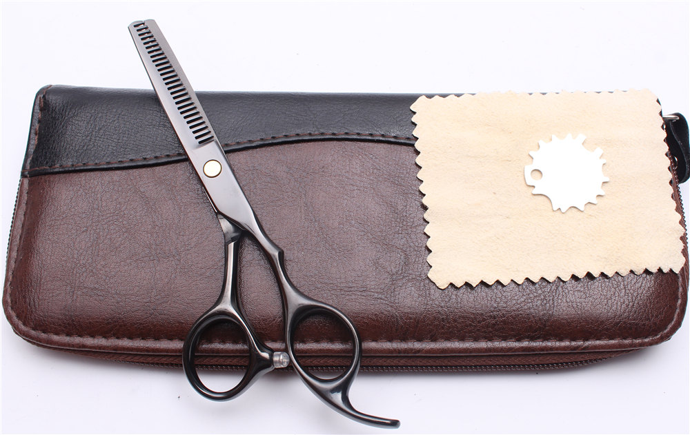 5.5" 16cm JP Steel Engraving Brand Black Cutting Shears Thinning Scissors Hairdressing Scissors Hair Scissors C1005: C1005 Hei T 5.5YY