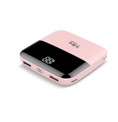 Mini Power Bank 10000 Mah Quick Charge Dual Usb Snelle Output Mirco Usb Tpye-C Externe Batterij Draagbare Snelle lading Powerbank: Pink
