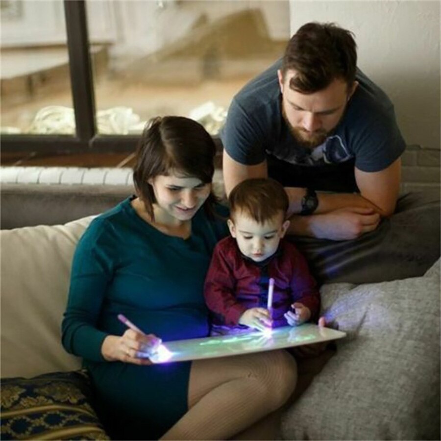 Drawing Board Toys Luminous Light In Dark LED Magic Draw Kids Paint Toy DIY Educaitonal Boy Girl Toys For Children Birthday
