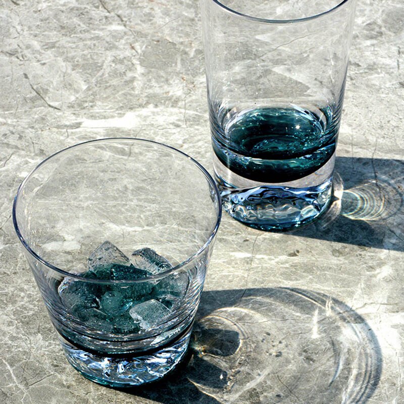 Bläck blå isbergskopp citron glas dryck kopp japanskt skapat snö bergsglas 2019 ing