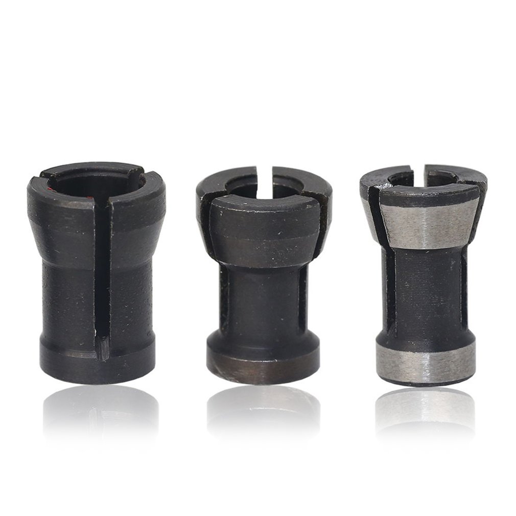 8mm 6.35mm 6mm one set collets tool collet engraving trimming machine electric router tools for milling cutter: Black