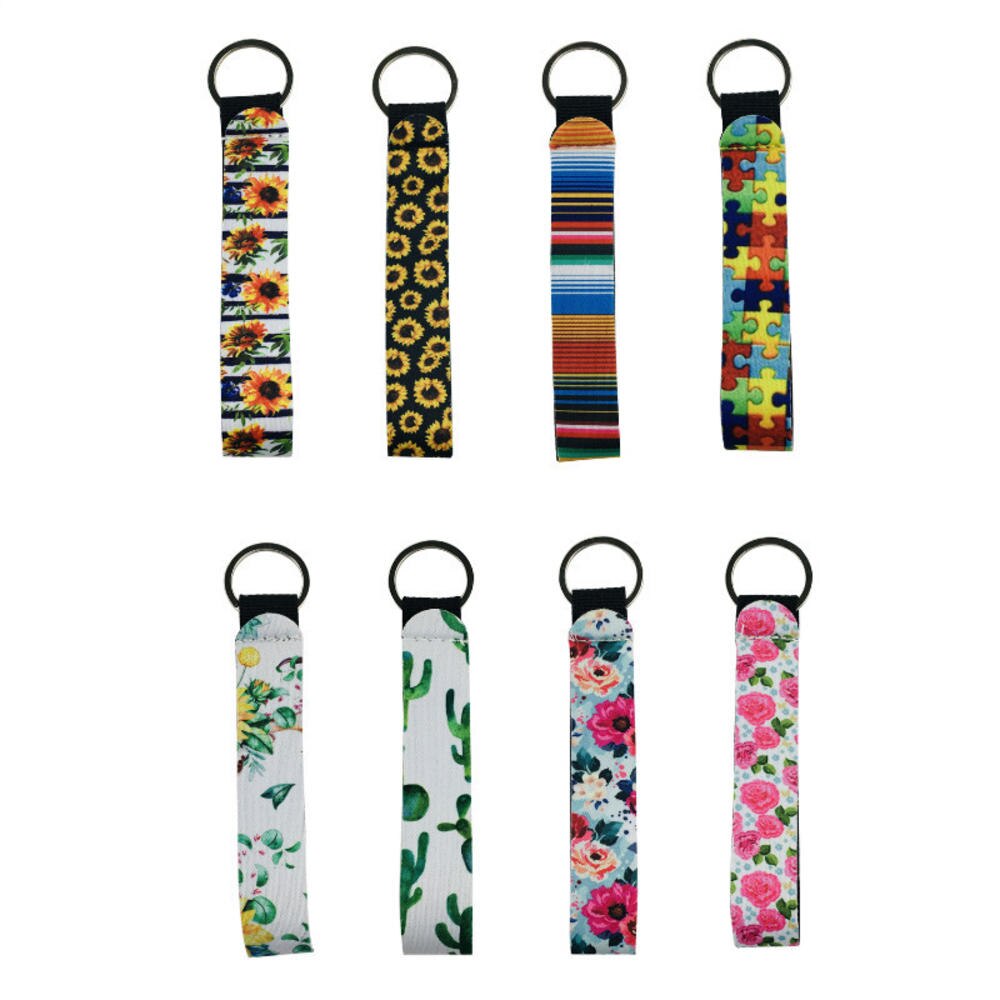 Blume Muster Tuch Band Telefon Lanyard Keychain Für Frauen Telefon Fall Brieftasche Kurze Lange Band Für Kamera Schlüssel Ring