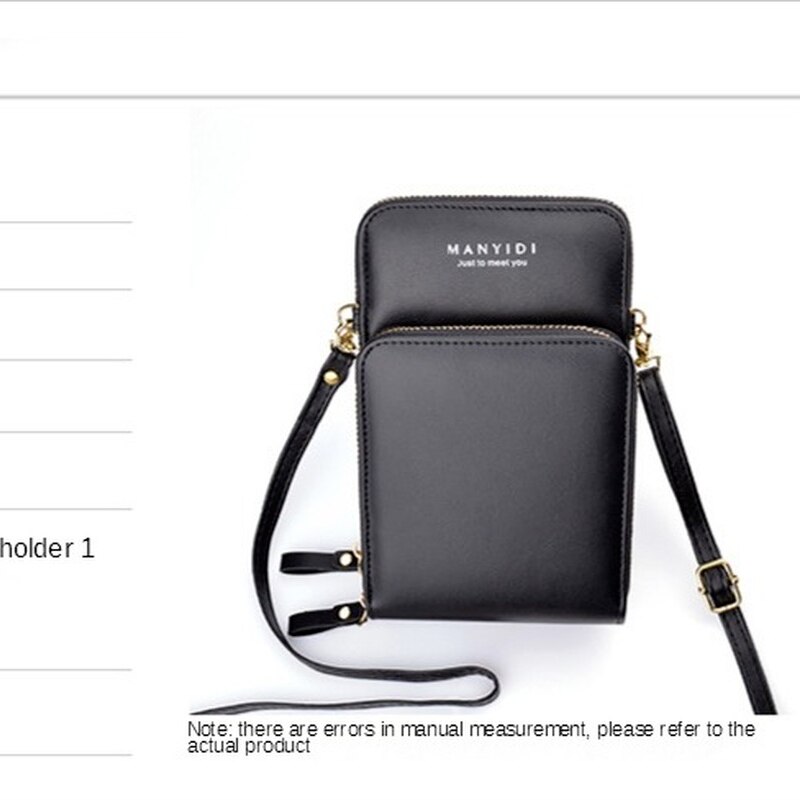 Damen-geldbörse, schlichte umhängetasche, vertikale mini-tasche mit reißverschluss, weiches leder