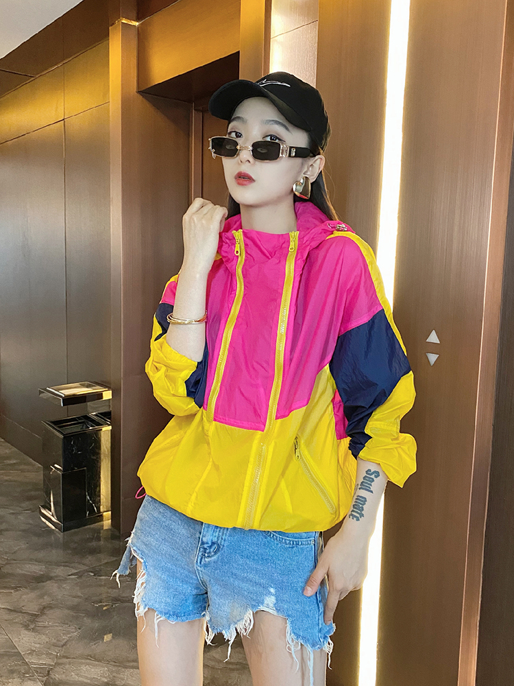 Women Hooded Outerwear Casual Loose Long Sleeve Zipper Jacket Summer Korean Style Streetwear Coat