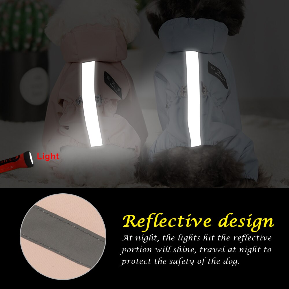 Reflective Dog Raincoat Waterproof Dog Rain Jacket Coat Clothes Small Medium Dogs Hoodies Jumpsuit Raincoats dog costume
