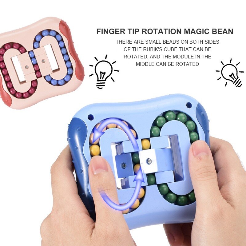 Roterende Magische Bonen Cube Vingertop Fidget Speelgoed Kids Volwassenen Stress Magic Disk Puzzels Kinderen Onderwijs Intelligentie Speelgoed