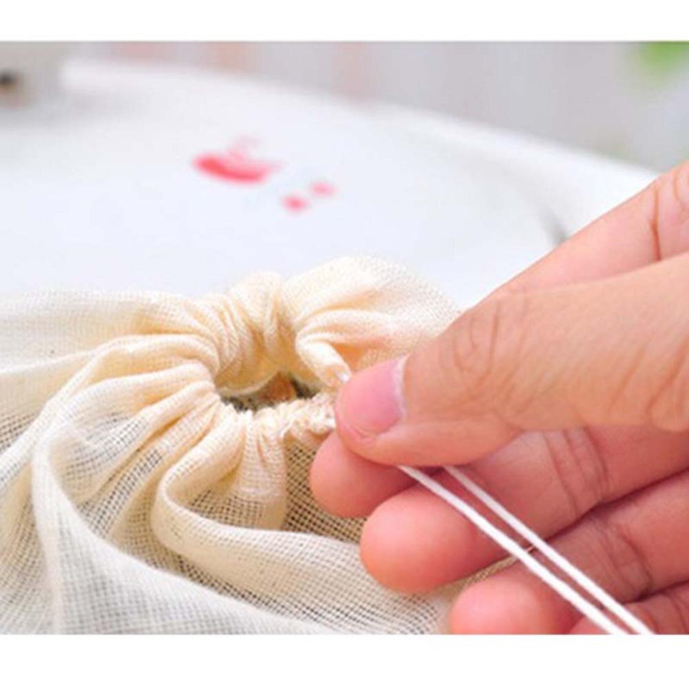 1pc store muslin-snøre genanvendelige opbevaringsposer til sæbeurter te krydderi kaffesæber husholdningsartikler 25*20cm holdbare