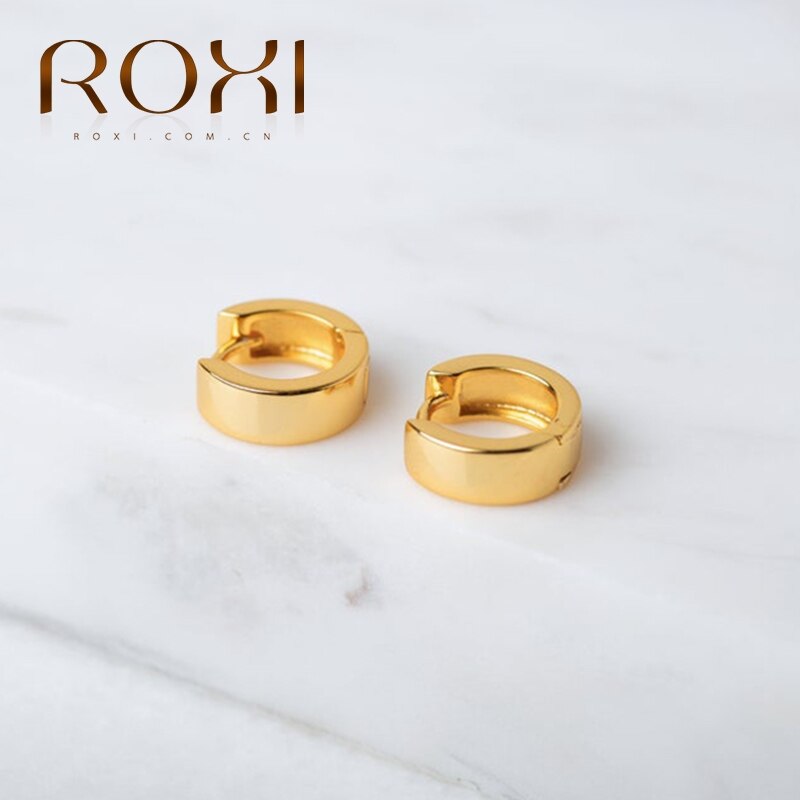 ROXI-Pendientes de aro de Plata de Ley 925 para mujer, aretes brillantes, joyería Punk