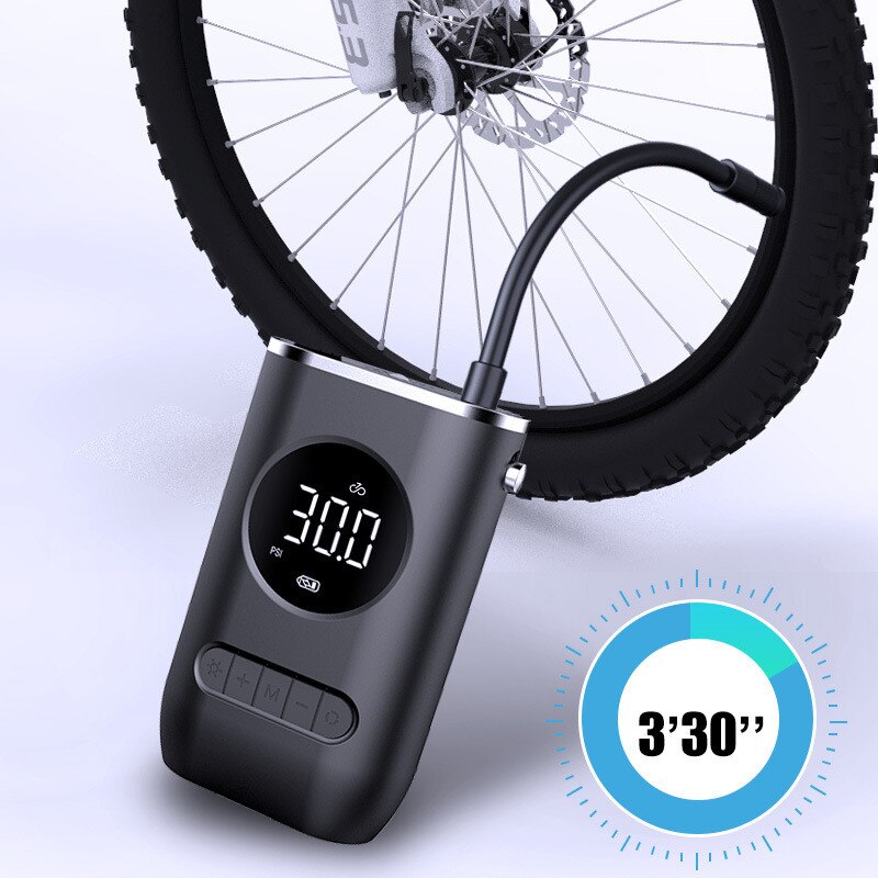 Mini gonfleur électrique portable à compression d'air, pompe à air pour un gonflage sans fil, compatible avec pneus voiture, moto et vélo