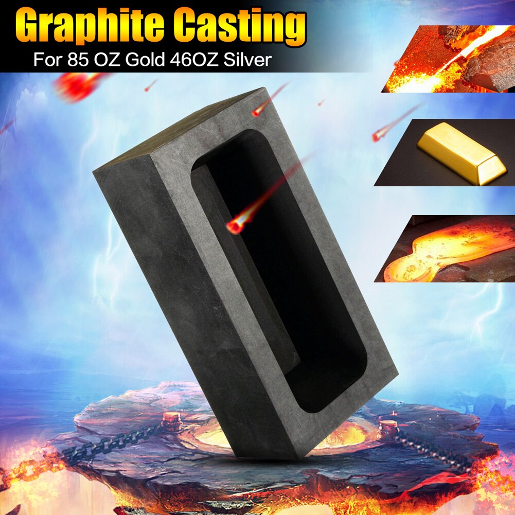 Newly 85oz Gold Large Graphite Ingot Mold Melting Casting Refining Scrap Bar Crucible