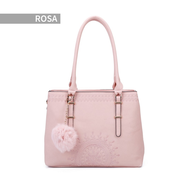 Giovanna Milano Bolso mediano de hombro con cremallera y bordados bohemian para chicas Bolsos de mano dibujo totem embossing atrapasueños vintage bolsillo compartimiento escolar viaje oficina casual mujer T10861