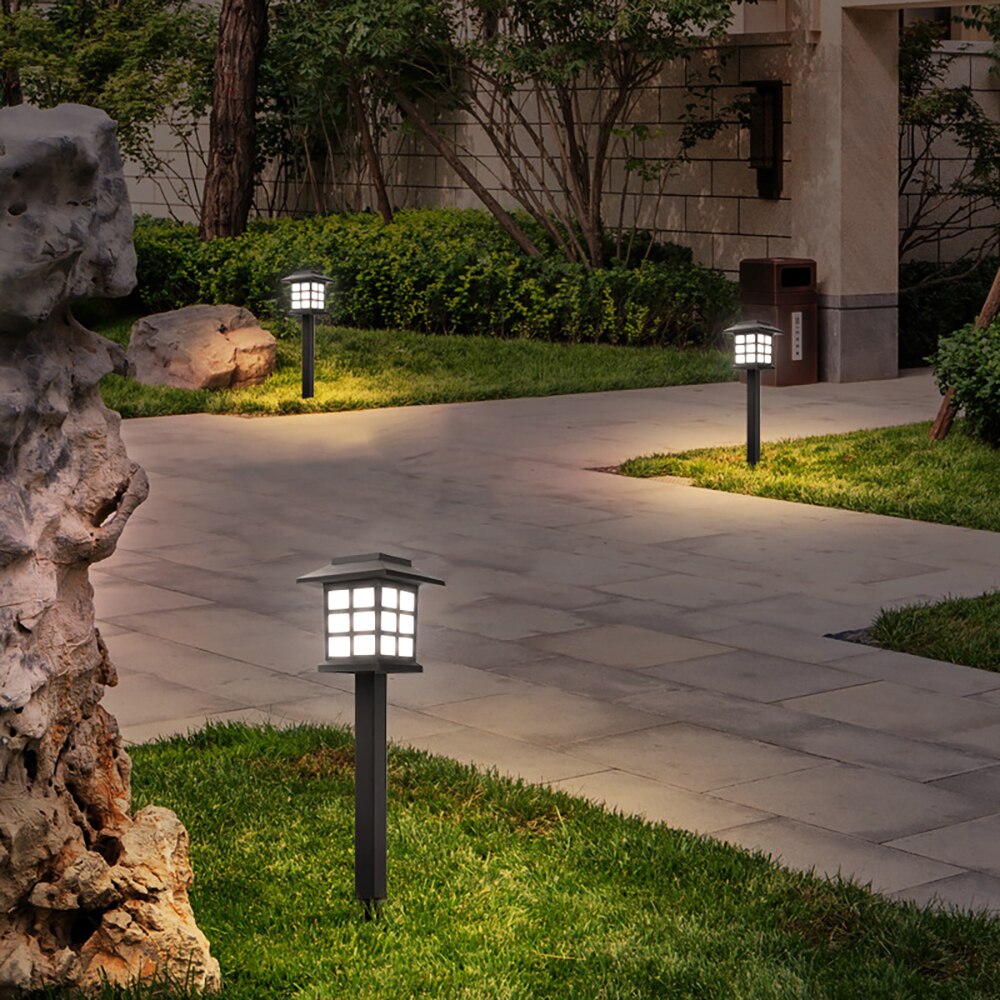 2 kpl retro led aurinkopolkuvalaisimet vedenpitävät ulkona aurinkoenergian nurmikon valot puutarhamökkiin nurmikon valo kiilapalatsin sisustusvalaisin