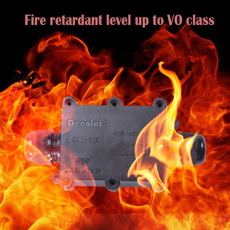 IP68 Waterproof Black Black Transparent Plastic Cable Wire Connector Gland Electrical 2-Cable Junction Box with Terminal