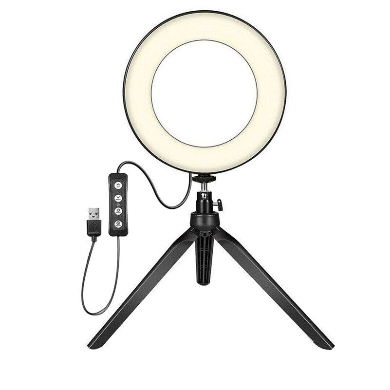 Usb Dimbare Lamp Led Selfie Ring Licht Studio Fotografie Foto Ring Vullen Licht Met Statief Voor Smartphone Make-Up