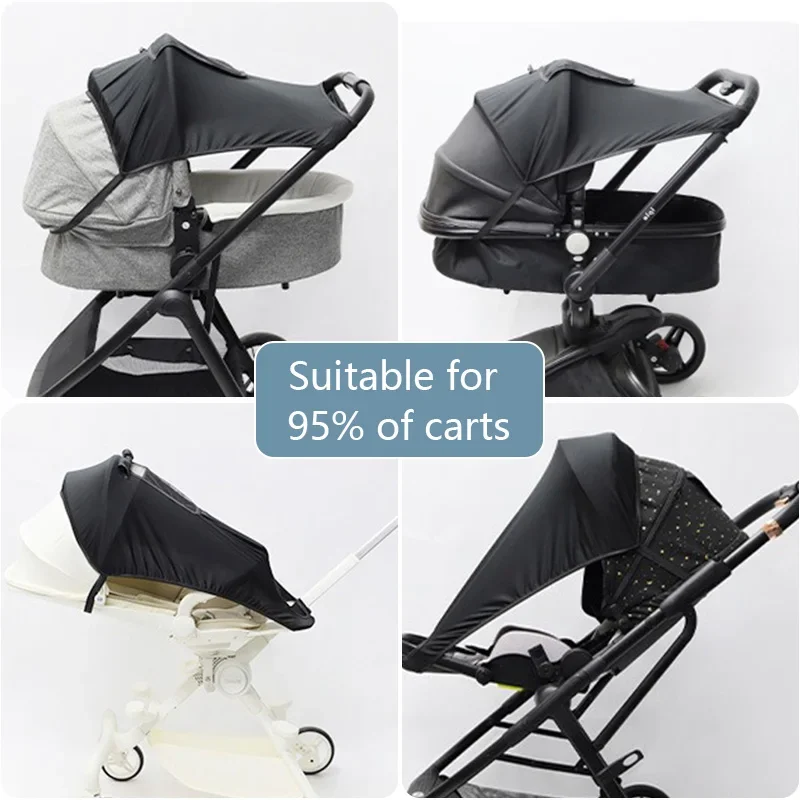 Zonnescherm voor kinderwagen, verlengstuk, beschermkap, hoes voor buggy, zonwerende regenhoes, uv-bestendige hoes