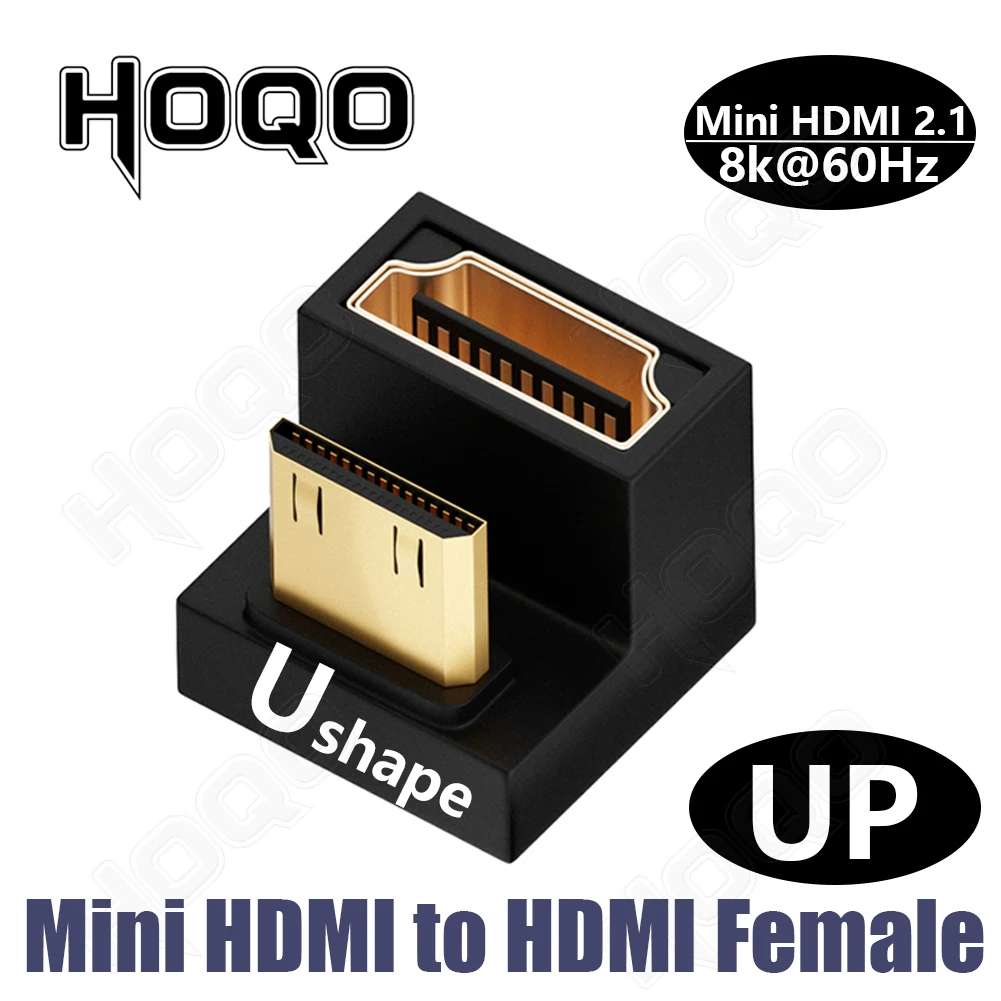 Adaptador hdmi de 90 grados 8k 4k @ 120Hz adaptador en ángulo hdmi de 270 grados 360 180 grados mni hdmi a HDMI convertidor tipo l en forma de U