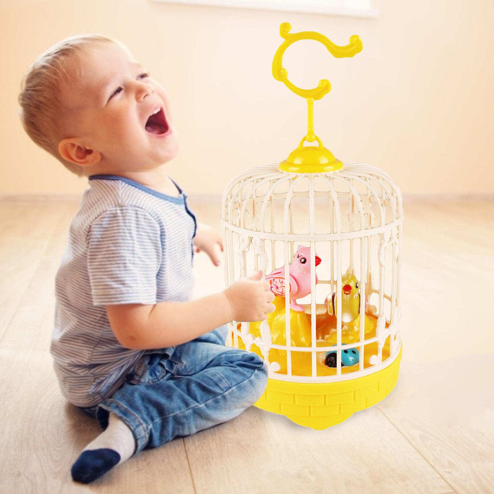 Singing&amp;Chirping Bird In Cage Realistic Sounds&amp;MovementsSinging Chirping Bird Toy In Cage Realistic Sounds Movements Activated