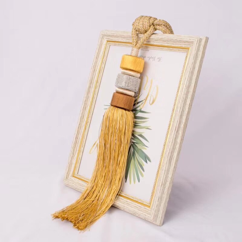 Paire de brosses dorées à pompon pour rideau de café, 2 pièces/lot de pointes à suspendre