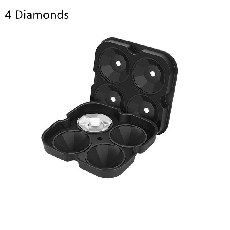 De silicona fabricante de cubitos de hielo de panal de bandejas de cubitos de hielo de silicona molde de hielo para whisky de formas para hielo dulce pastel Chocolate moldes: 4 diamonds