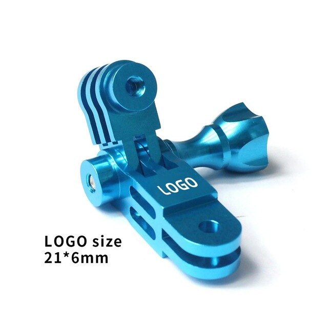 Adattatore per montaggio su braccio a tre vie in alluminio CNC per GOPRO Hero10 9 8 7 6 1 2 3 + 4 5 Session /Yi /SJcam /EKEN /Sony Action cam: Blue custom logo