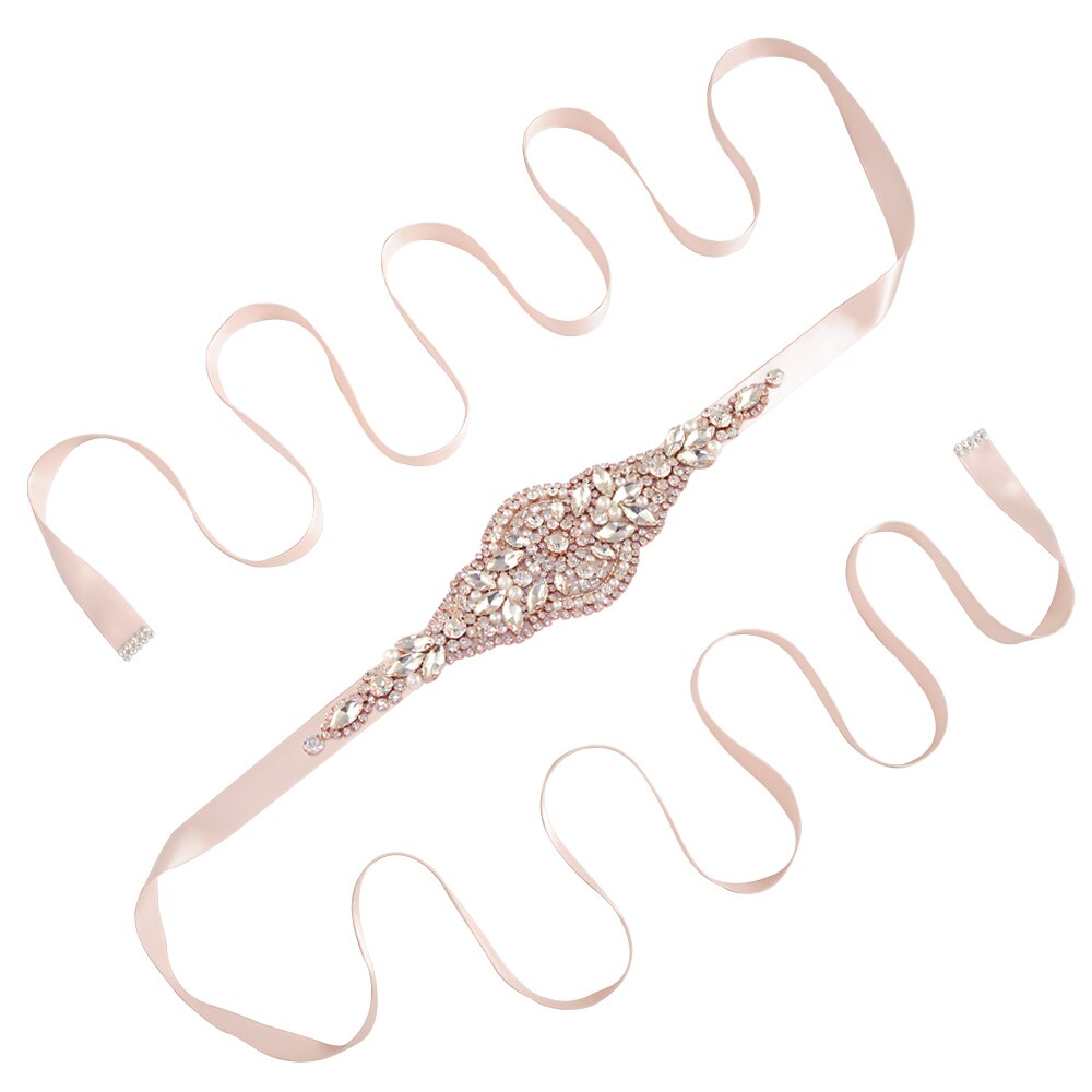 TRiXY S425 Luxury Rose Gold Belts Rhinestone Weddi...  Grandado