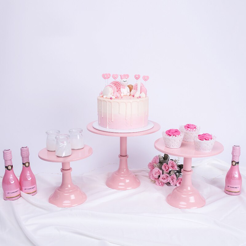Gold White Metal Cake Stand Holder Round Dessert Cupcake Serving Display Rack Base Birthday Party Wedding Decoration 20/25/30cm