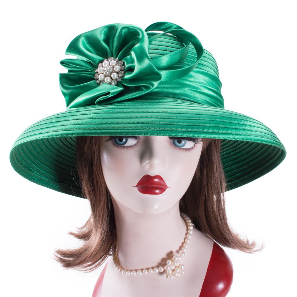 Lawliet Womens Crystal Satin Ribbon Dressy Church Couture Bridal Kentucky Derby Hat A585