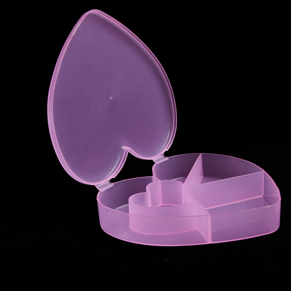 5 Slots Transparante Plastic Opslag Love Heart box clips Kit Clip Dispenser case Bureau Accessoires & Organizer Clip Houder