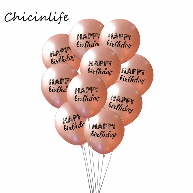 Chicinlife Rose gold Happy Birthday Latex Balloons Baby Shower Party Balloons Birthday party Decoration Birthday Balloon: B
