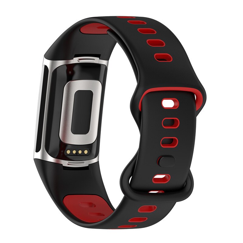 Vervanging Band Voor Fitbit Lading 5 Band Siliconen Polsband Voor Fitbit Lading 5 Smart Horloge Lading 5 Band Polsband: xyst-black red