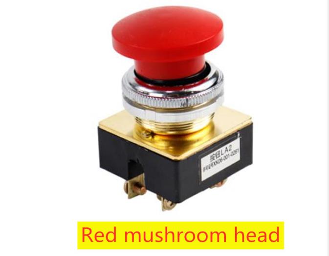 LA2 Knop Switch Self-Reset Knop Platte Kop Platte Knop Paddestoel Hoofd Installatie Kaliber 30Mm Rood Groen: Rood